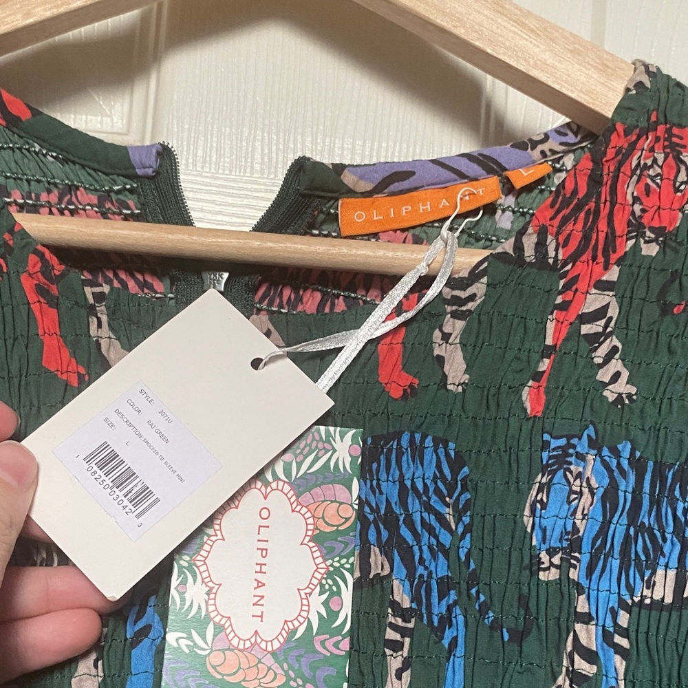 Oliphant Green Tiger Print Dress - Picture 3 of 7